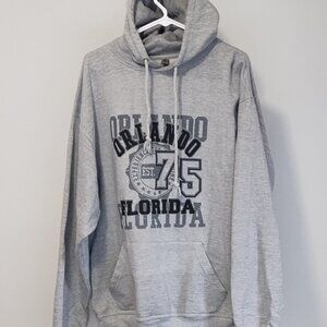 Orlando Hoodie 2XL – Soft Cotton Fleece, Grey, Like New, US Apparel